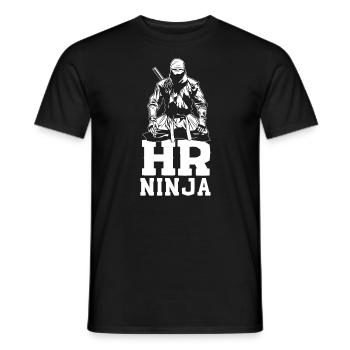 HR Ninja HR Manager Staff Recruitment Occupation - Men's T-Shirt - black - Front - AI Model Male 178 light (178cm)