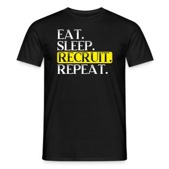 Eat Sleep Recruit Repeat HR Manager Staff Job - T-shirt homme - noir - Devant - AI Model Male 178 light (178cm)