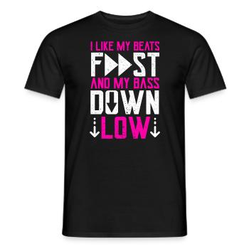 J’aime mes beats Fast Techno Music Raver - T-shirt homme - noir - Devant - AI Model Male 178 light (178cm)