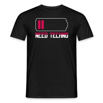 Besoin de Techno Music Raver - T-shirt homme - noir - Devant - AI Model Male 178 light (178cm)