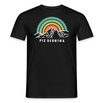 Piz Bernina Graubünden Schweiz Wandern Souvenir - Männer T-Shirt - Schwarz - Vorne - AI Model Male 178 light (178cm)