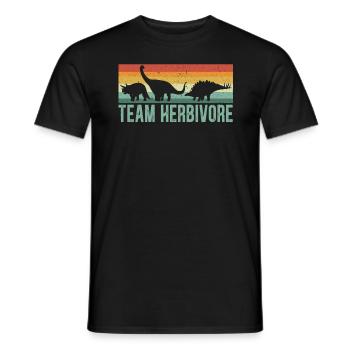 Team Herbivore Vegetarisches Gemüse Dinosaurier Vegan - Männer T-Shirt - Schwarz - Vorne - AI Model Male 178 light (178cm)