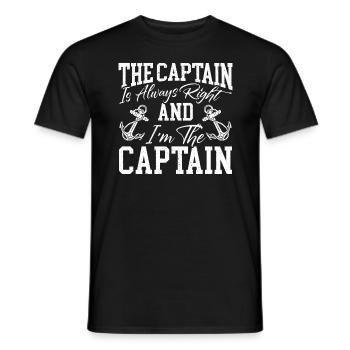 Der Kapitän hat immer Recht und ich bin der Kapitän - Männer T-Shirt - Schwarz - Vorne - AI Model Male 178 light (178cm)