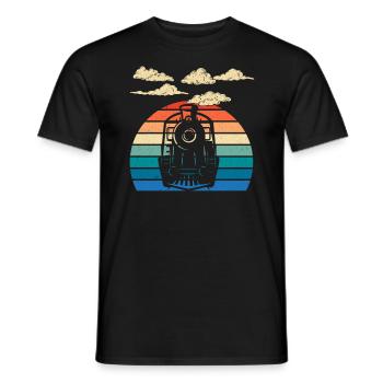 Eisenbahnlokomotive Eisenbahningenieur Lokführer - Männer T-Shirt - Schwarz - Vorne - AI Model Male 178 light (178cm)