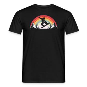 Retro Snowboarding Snowboarder Snowboard Winter - Männer T-Shirt - Schwarz - Vorne - AI Model Male 178 light (178cm)