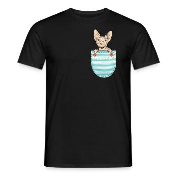 Süße Sphynx Katze Sphynx Katzenbesitzer - Männer T-Shirt - Schwarz - Vorne - AI Model Male 178 light (178cm)