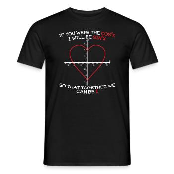 Mathematics Teacher Student Mathematician Valentine's Day - Men's T-Shirt - black - Front - AI Model Male 178 light (178cm)