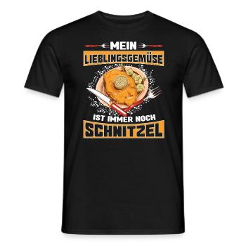 Schnitzel mein Lieblingsgemüse ist Schnitzel - Männer T-Shirt - Schwarz - Vorne - AI Model Male 178 light (178cm)