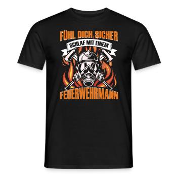 Feuerwehr Fühl dich sicher Feuerwehrmann - Männer T-Shirt - Schwarz - Vorne - AI Model Male 178 light (178cm)
