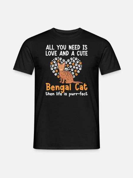 Un chat bengal mignon alors la vie est un chat ronronnant - T-shirt homme - noir