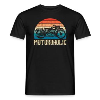 Motoroholic Motorrad Motorrad Automobil - Männer T-Shirt - Schwarz - Vorne - AI Model Male 178 light (178cm)