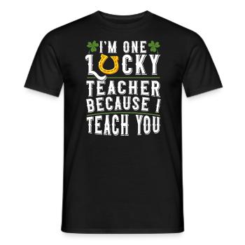 Je suis un enseignant chanceux éducateur de la Saint-Patrick - T-shirt homme - noir - Devant - AI Model Male 178 light (178cm)