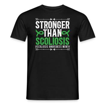 Plus fort que la scoliose Chirurgie du dos de fusion vertébrale - T-shirt homme - noir - Devant - AI Model Male 178 light (178cm)