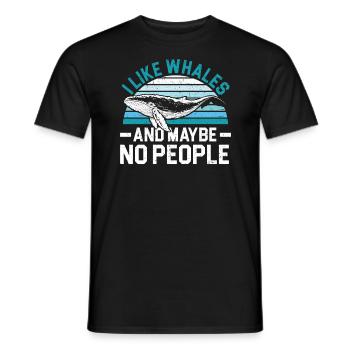 J’aime les baleines et peut-être pas de mammifères animaux - T-shirt homme - noir - Devant - AI Model Male 178 light (178cm)