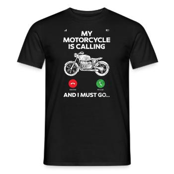 Mein Motorrad ruft und ich muss Motorrad fahren - Männer T-Shirt - Schwarz - Vorne - AI Model Male 178 light (178cm)