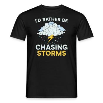 Ich würde lieber Storms Meteorologe jagen - Männer T-Shirt - Schwarz - Vorne - AI Model Male 178 light (178cm)