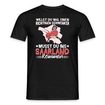 Saarland Saarländer Schwenker Schwenkgrill - Männer T-Shirt - Schwarz - Vorne - AI Model Male 178 light (178cm)