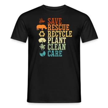Environnementaliste Nature Recyclage Fête de la Terre mère - T-shirt homme - noir - Devant - AI Model Male 178 light (178cm)