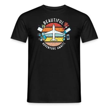 Belle aventure attend voyage Voyageur Escapade - T-shirt homme - noir - Devant - AI Model Male 178 light (178cm)