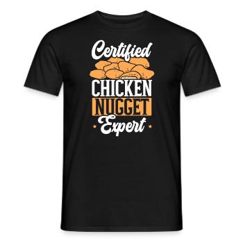Certified Chicken Nugget Expert Nuggy Nug Life - Men's T-Shirt - black - Front - AI Model Male 178 light (178cm)