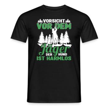 Jagen Jäger Vorsicht vor dem Jäger - Männer T-Shirt - Schwarz - Vorne - AI Model Male 178 light (178cm)