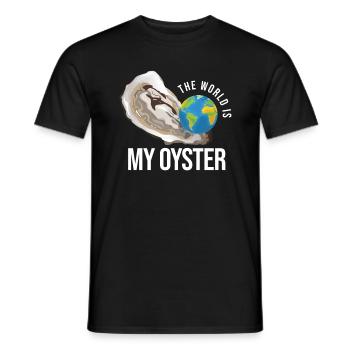 The World Is My Oyster Auster Muschel - Männer T-Shirt - Schwarz - Vorne - AI Model Male 178 light (178cm)