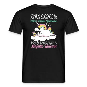 Unicorn Lover Ehlers-Danlos EDS and HSD Awareness - Men's T-Shirt - black - Front - AI Model Male 178 light (178cm)