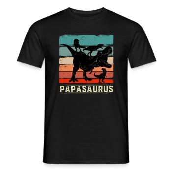 Papasaurus papa T-Rex dinosaure - T-shirt homme - noir - Devant - AI Model Male 178 light (178cm)