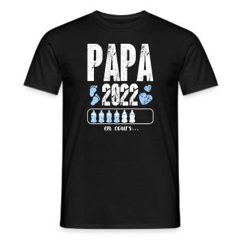 futur papa père 2022 - T-shirt homme - noir - Devant - AI Model Male 178 light (178cm)