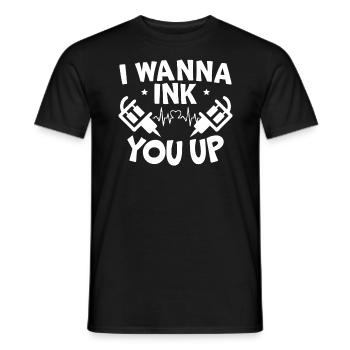 Je veux vous encrer tatouage tatouage encre junkie - T-shirt homme - noir - Devant - AI Model Male 178 light (178cm)