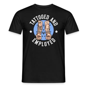 Tatoué et employé tatouage tatouage encre junkie - T-shirt homme - noir - Devant - AI Model Male 178 light (178cm)