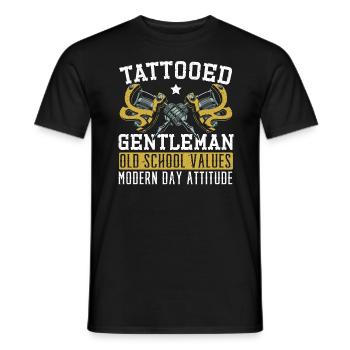 Tattooed Gentleman Moderne Einstellung Tattoo - Männer T-Shirt - Schwarz - Vorne - AI Model Male 178 light (178cm)