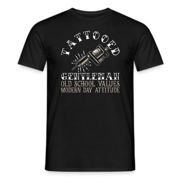 Tattooed Gentleman Moderne Einstellung Tattoo - Männer T-Shirt - Schwarz - Vorne - AI Model Male 178 light (178cm)