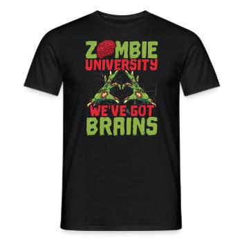 Zombie University Nous avons des cerveaux Trick Or Treat - T-shirt homme - noir - Devant - AI Model Male 178 light (178cm)