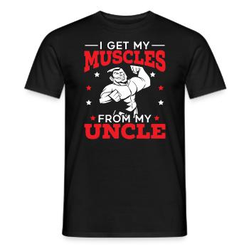 Je reçois mes muscles de mon oncle meilleur oncle de tous les temps - T-shirt homme - noir - Devant - AI Model Male 178 light (178cm)