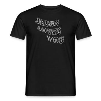 Jesus loves you - Men's T-Shirt - black - Front - AI Model Male 178 light (178cm)