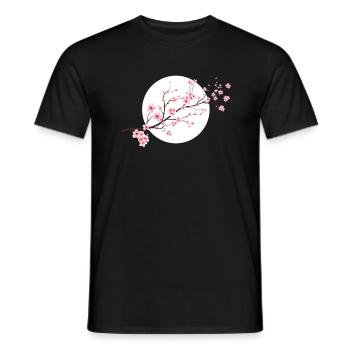 Cherry Blossoms Spring Japan Nature - Men's T-Shirt - black - Front - AI Model Male 178 light (178cm)