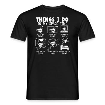 Things I Do In My Spare Time Ducks Duckling Duck - Men's T-Shirt - black - Front - AI Model Male 178 light (178cm)