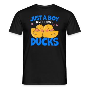 Juste un garçon qui aime les canards Duckling Duck Lover - T-shirt homme - noir - Devant - AI Model Male 178 light (178cm)