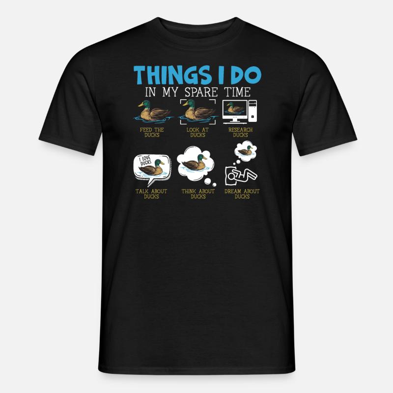 Ce que je fais dans mon temps libre Canards Canard Canard Canard - T-shirt homme - noir