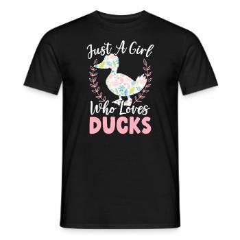 Juste une fille qui aime les canards Duckling Duck Lover - T-shirt homme - noir - Devant - AI Model Male 178 light (178cm)