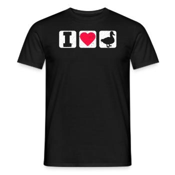 I Love Ducks Duckling Duck Lover Bird Waterfowl - Men's T-Shirt - black - Front - AI Model Male 178 light (178cm)