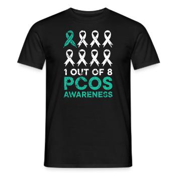 1 von 8 Krieger des polyzystischen Ovarialsyndroms - Männer T-Shirt - Schwarz - Vorne - AI Model Male 178 light (178cm)
