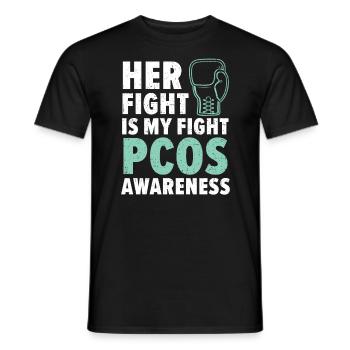 Ihr Kampf ist Polyzystisches Ovarialsyndrom - Männer T-Shirt - Schwarz - Vorne - AI Model Male 178 light (178cm)