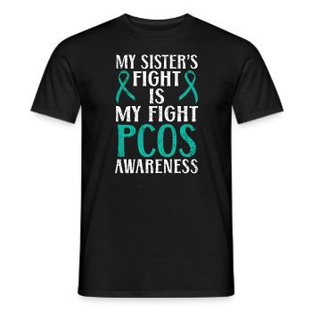Der Kampf meiner Schwester ist PCOS-Bewusstsein - Männer T-Shirt - Schwarz - Vorne - AI Model Male 178 light (178cm)