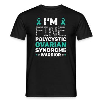 Ich bin fein Polyzystisches Ovarialsyndrom Krieger PCOS - Männer T-Shirt - Schwarz - Vorne - AI Model Male 178 light (178cm)