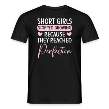 Les filles courtes ont cessé de grandir Blagues drôles Humour - T-shirt homme - noir - Devant - AI Model Male 178 light (178cm)