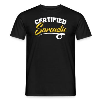 Zertifizierter sarkastischer Sarkasmus Humor Witze humorvoll - Männer T-Shirt - Schwarz - Vorne - AI Model Male 178 light (178cm)