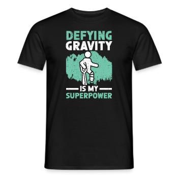 Défier la gravité est ma blessure à la jambe cassée super-pouvoir - T-shirt homme - noir - Devant - AI Model Male 178 light (178cm)