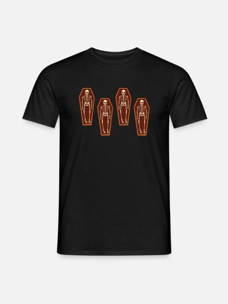 Skellett in Sarg Särge Halloween - Männer T-Shirt - Schwarz